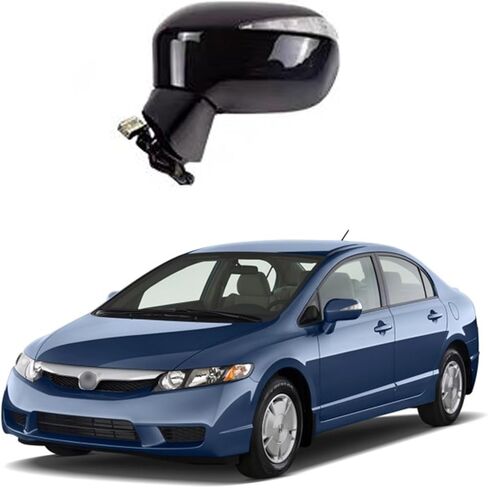 Passenger Side Mirror Assembly Fit for 2006 2007 2008 2009 2010 2011 HONDA CIVIC Car Rear View Mirror Side Mirror Replacement Lens Adjustment in Saudi Arabia