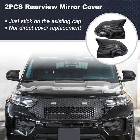Motoforti 2PCS الجانب الأيسر الأيمن Ox Horn Wing غطاء مرآة غطاء لسيارة Ford Explorer 2020-2024، غطاء مرآة الرؤية الخلفية للسيارة، غطاء مرآة الباب الخارجي، غطاء مرآة الرؤية الخلفية للسائق والركاب in Saudi Arabia