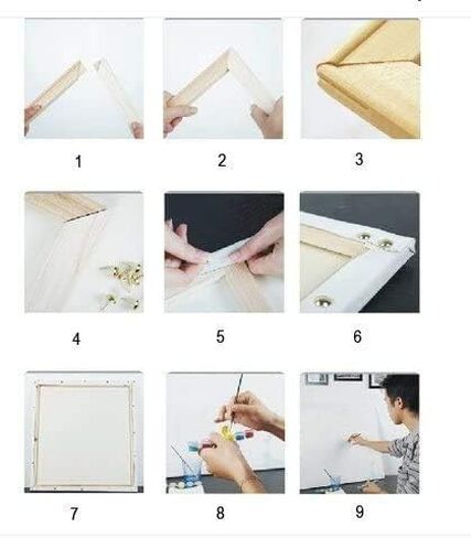طقم إطارات قماشية من الخشب الصلب من MingSH مقاس 16 × 20 بوصة للطلاء حسب الرقم والرسم الزيتي والرسم الماسي حسب العدد إطارات فنية خشبية in Saudi Arabia