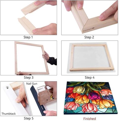 طقم إطارات قماشية من الخشب الصلب من MingSH مقاس 16 × 20 بوصة للطلاء حسب الرقم والرسم الزيتي والرسم الماسي حسب العدد إطارات فنية خشبية in Saudi Arabia