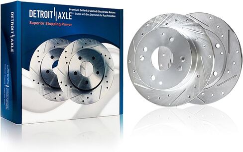 محور ديترويت - مجموعة الفرامل الخلفية لـ 1997 CL، 1991-1997 Honda Accord استبدال 1991 1992 1993 1994 1995 1996 1997 دوارات فرامل قرصية محفورة ومشقوقة وسادات فرامل سيراميك in Saudi Arabia