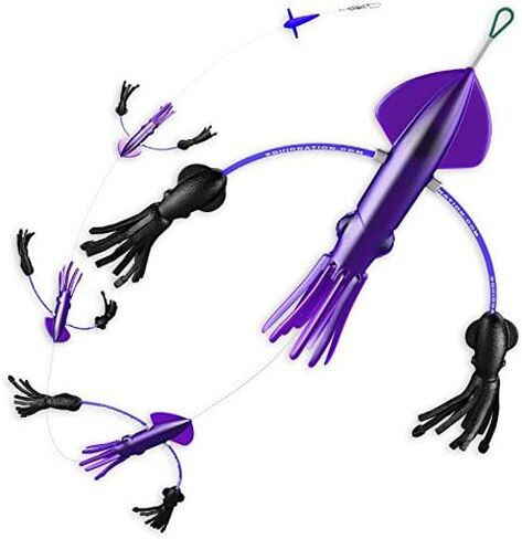 Flippy Floppy Thing Fishing Daisy Chain Tuna & Marlin Magnet Teaser Electric Blue & Pink by Squidnation in Kuwait