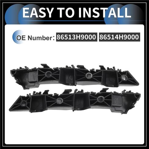 Bumper Support Bracket, Left and Right Side Front Bumper Retainer Bracket Hold Mount No.86513H9000/86514H9000 for Kia Rio 2018-2020 ABS Plastic Black, 1 Pair Durable Material in Saudi Arabia