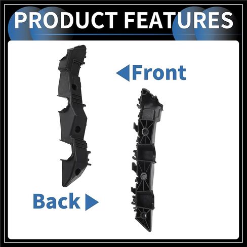 Bumper Support Bracket, Left and Right Side Front Bumper Retainer Bracket Hold Mount No.86513H9000/86514H9000 for Kia Rio 2018-2020 ABS Plastic Black, 1 Pair Durable Material in Saudi Arabia