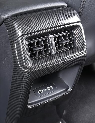 For Honda CRV 2023 2024 2025 Rear Seat Air Outlet Cover, Sporty Central Control Armrest Air Vent Protector for CR-V LX, EX, EX-L, Sport Hybrid, Sport-L Hybrid, Sport Touring Hybrid- Carbon Fiber Grain in Saudi Arabia