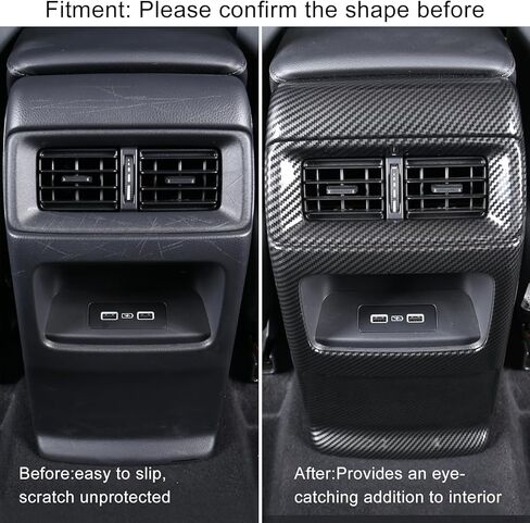 For Honda CRV 2023 2024 2025 Rear Seat Air Outlet Cover, Sporty Central Control Armrest Air Vent Protector for CR-V LX, EX, EX-L, Sport Hybrid, Sport-L Hybrid, Sport Touring Hybrid- Carbon Fiber Grain in Saudi Arabia