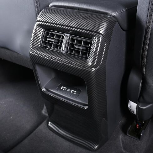 For Honda CRV 2023 2024 2025 Rear Seat Air Outlet Cover, Sporty Central Control Armrest Air Vent Protector for CR-V LX, EX, EX-L, Sport Hybrid, Sport-L Hybrid, Sport Touring Hybrid- Carbon Fiber Grain in Saudi Arabia