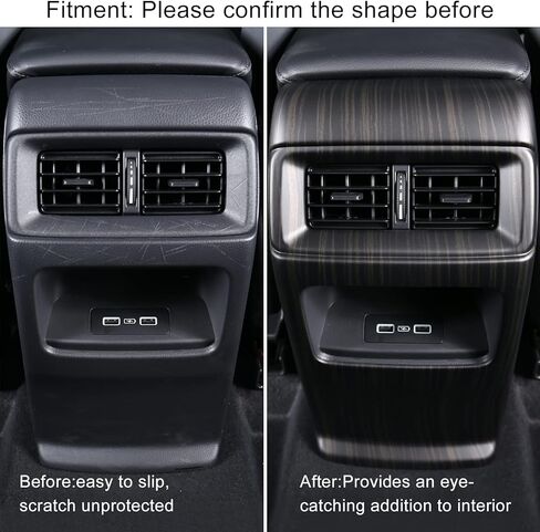 For Honda CRV 2023 2024 2025 Rear Seat Air Outlet Cover, Sporty Central Control Armrest Air Vent Protector for CR-V LX, EX, EX-L, Sport Hybrid, Sport-L Hybrid, Sport Touring Hybrid- Carbon Fiber Grain in Kuwait