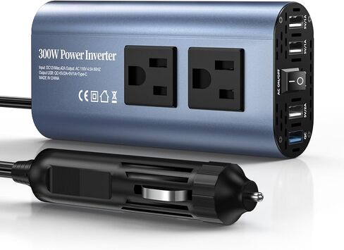 200 W（400 Peak） Power Inverter 12V to 110V Car Plug Adapter Outlet Converter with 4 USB 2 AC Outlets Car Charger for Laptop Computer, Phone，Road Trip Camping Essentials in Saudi Arabia