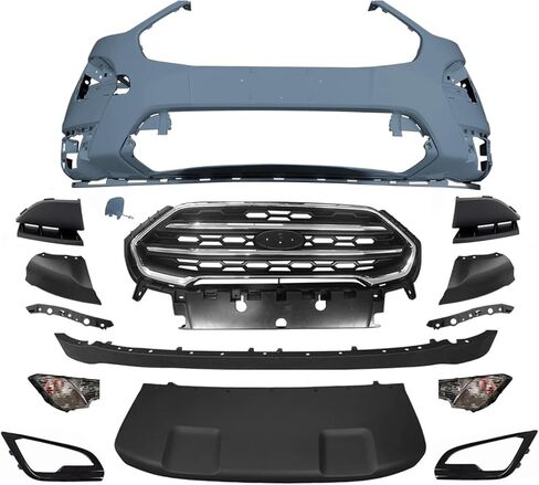 طقم غطاء المصد الأمامي Ecosport متوافق مع 2018 2019 2020 2021 2022 F-o-r-d Ecosport، مع ضوء الضباب in Saudi Arabia