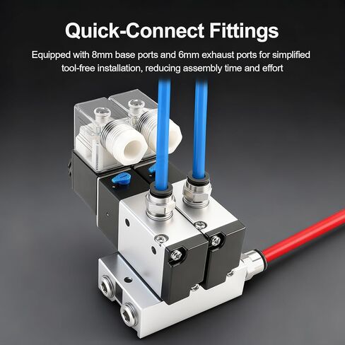 Baomain 10 Space Pneumatic Solenoid Valve 3V210-08 DC 12V PT1/4 2 Position 3 Way Manifold with Base Muffler Quick Fittings Set in Saudi Arabia
