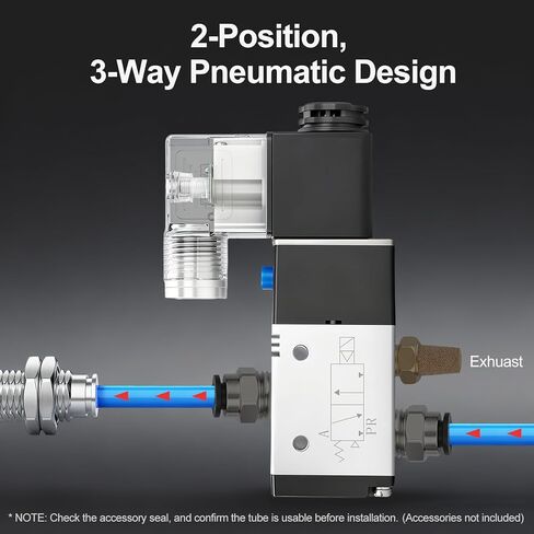 Baomain 10 Space Pneumatic Solenoid Valve 3V210-08 DC 12V PT1/4 2 Position 3 Way Manifold with Base Muffler Quick Fittings Set in Saudi Arabia
