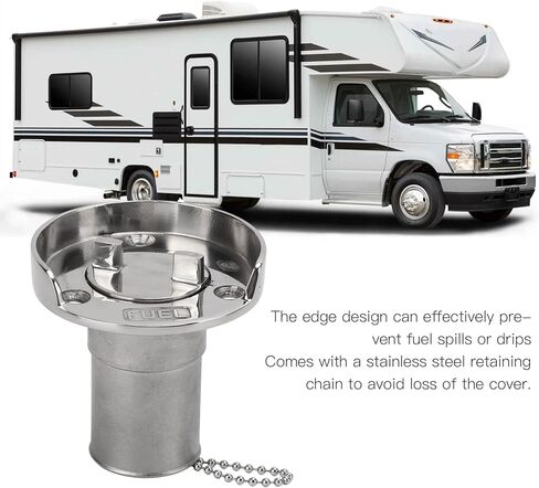 Aramox Boat Fuel Filler, 1.5in Boat Deck Filler with Fill Gas Fuel Stainless Steel for Marine Yachts RVs Trucks Trailers in Saudi Arabia