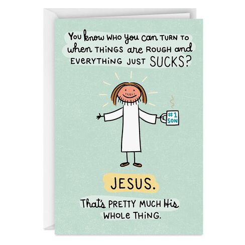 Hallmark Shoebox Funny Support Card (I'm Not As Good As Jesus) for Sympathy, Tough Times, Illness, Job Loss in Saudi Arabia
