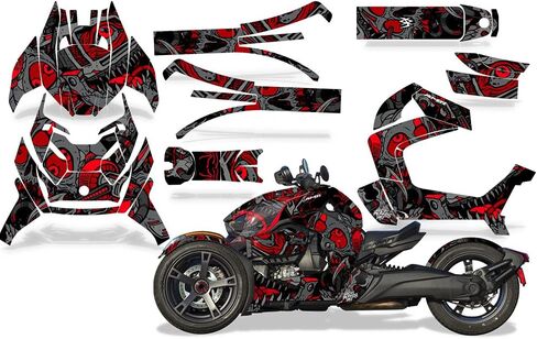 مجموعات الملصقات المخصصة من AMR RACING لـ Can-Am Ryker 600 و900 وSport وRally: مجموعة الرسومات تناسب (2019-2025) شارات Ryker المميزة: Tune in - Red in Saudi Arabia