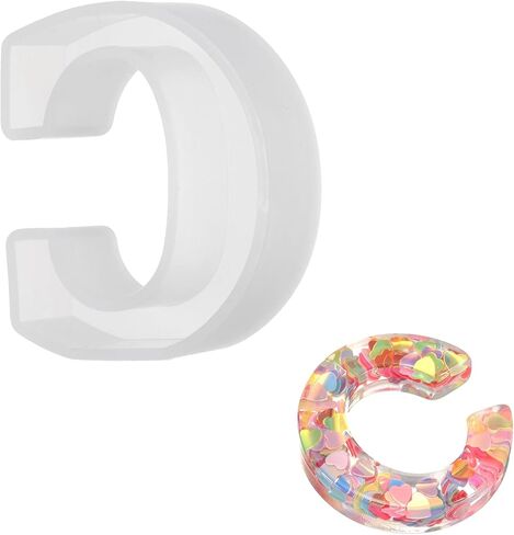 MECCANIXITY 2.5 بوصة قوالب حروف من الراتنج، E Capital Alphabet 3D سيليكون قوالب صب الحروف لصنع الشموع DIY الحرف اليدوية كلمة تسجيل الفن ديكور المنزل الطرف in Saudi Arabia