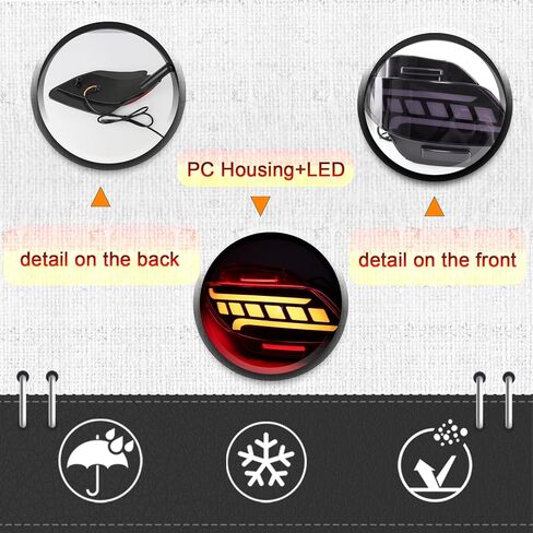 2Pc Full LED Rear Bumper Reflector Lights Kit for Lexus RX350 2009 2010 2011 2012 2013 2014 2015 Tail Lamp Brake Fog Lamps Daytime Running Light Turn Signal Lamp Accessories (Smoked) in Saudi Arabia