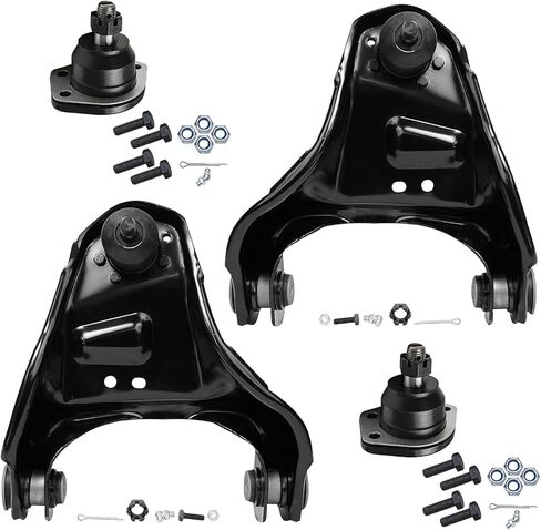 Detroit Axle - Front 4pc Control Arms Ball Joints for Chevrolet Blazer S10 GMC Jimmy Sonoma Isuzu Hombre Oldsmobile Bravada, 2 Upper Control Arms 2 Lower Ball Joints Assembly Replacement in Saudi Arabia