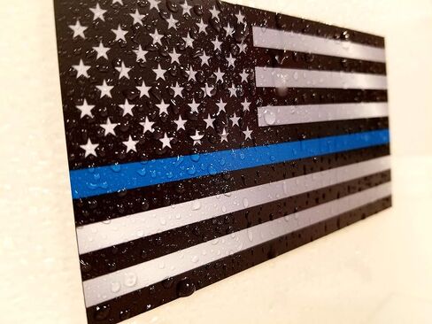 10 Pack of Thin Blue Line Police Officer BLM American Flag Vinyl Decal Sticker Car Truck 3" x 5.5 in Saudi Arabia