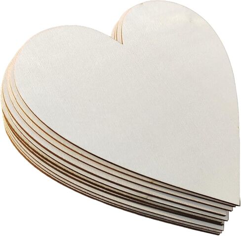 10 Pieces 8 inch Heart Shape Unfinished Wood Heart Cutout Shapes Natural Wooden Slices in Saudi Arabia
