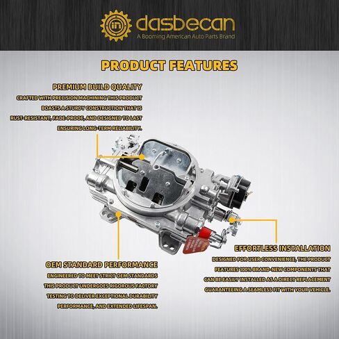 Dasbecan 1906 AVS2 650 CFM Electric Choke Carburetor 4 Barrel Square Bore Carb Replacement with Annular Booster for Chevy Small and Big Block Engines in Saudi Arabia