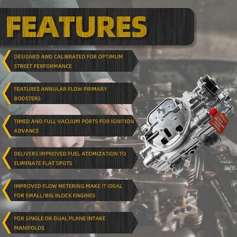 Dasbecan 1906 AVS2 650 CFM Electric Choke Carburetor 4 Barrel Square Bore Carb Replacement with Annular Booster for Chevy Small and Big Block Engines in Saudi Arabia