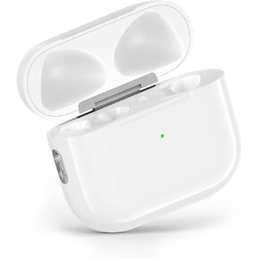 حافظة شحن لاسلكية متوافقة مع AirPods الجيل الثالث، حافظة شحن بديلة مع اقتران بلوتوث لـ AirPods 3rd، زر المزامنة ومنفذ Lightning (أبيض) in Saudi Arabia