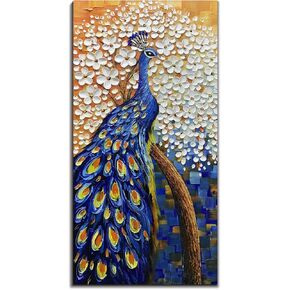 لوحات Yotree، لوحات زيتية يدوية مقاس 24 × 48 بوصة، لوحة شجرة فضية رمادية ثلاثية الأبعاد مرسومة يدويًا على القماش، عمل فني تجريدي من الخشب داخل إطار معلق لتزيين الحائط، لوحة تجريدية in Kuwait