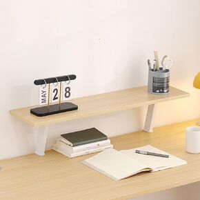 23.6x7.8 in Clamp On Desk Organizer Shelf, Above Desk Storage Extension Portable No Drill Required Bookcase Clamp Rack for Home Office Dorm Workstation and Study Space, Natural in Saudi Arabia