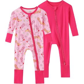 SUZEL Baby Viscose from Bamboo Footless Pajamas Boys Girls Zippy Pjs Sleep 'N Play Romper - 0-24 Months in Kuwait