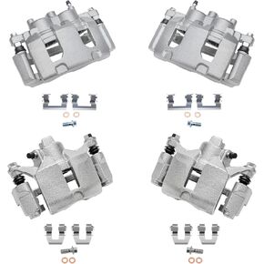 Detroit Axle - 4pc Brake Calipers for 06-10 Chevrolet Impala Monte Carlo, 4 Front and Rear Disc Brake Calipers 2006 2007 2008 2009 2010 Replacement in Kuwait