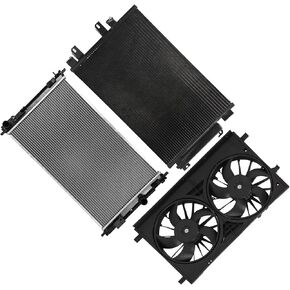 621570 Cooling Fan Assembly and 3982 Condenser and 2951 Radiator 2010-2012 for Dodge for Caliber 2011-2016 for Jeep for Compass 2007-2016 for Jeep for Patriot in Saudi Arabia