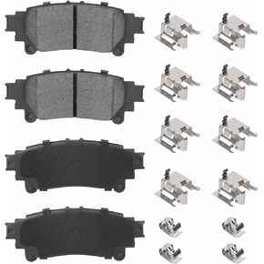 Rear Ceramic Disc Brake Pads Set for Lexus GS200t GS350 GS450h IS200t IS250 IS300 IS350 RX350 RX450h RC200t RC300 RC350 2014-2017, for Toyota Sienna Prius V Highlander Mirai 4PCS(With Hardware) in Saudi Arabia