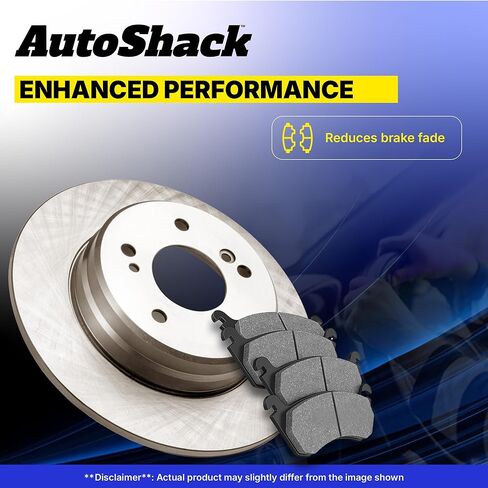 دوارات الفرامل الأمامية والخلفية المحفورة والمشقوقة من AutoShack لاستبدال وسادات الفرامل السيراميكية الممتازة لـ 2011-2015 Nissan TITAN 2012-2015 Armada 4WD RWD فضي غير لامع 12 قطعة طقم فرامل TurboGuard in Kuwait