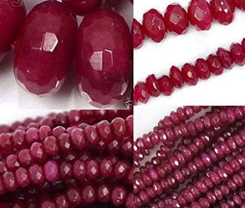 حجر طبيعي أصلي برازيلي أحمر روبي أحجار كريمة رونديل خرز فضفاض 15 بوصة - (الحجم: 5 × 8 مم) in Saudi Arabia