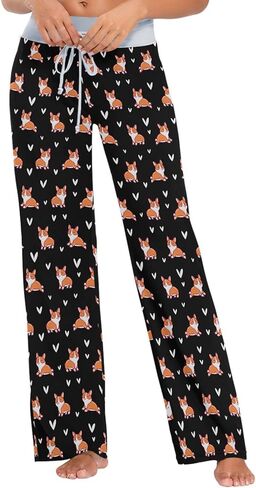 Naanle Chic Lifelike Floral Pattern Drawstring Lounge Wide Leg Pajama Sleepwear Bottom in Kuwait