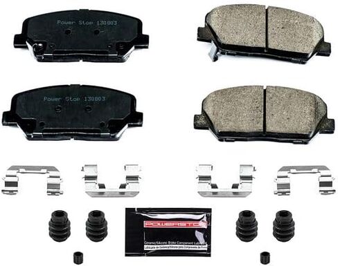 Power Stop Z23-1413 Front Z23 Evolution Sport وسادات فرامل سيراميك مملوءة بألياف الكربون مع أجهزة لسيارة Hyundai Genesis Coupe، Hyundai Veloster، Kia Optima [نموذج محدد] in Saudi Arabia