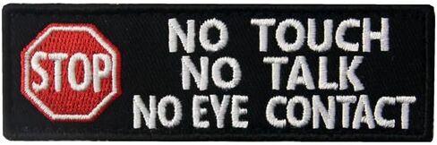 GINXU Service Dog No Touch No Talk No Eye Contact Patch - 2 Pcs Hook & Loop Embroidered Rectangular Fabric Applique - White & Black - 3.85*1.25 IN in Saudi Arabia