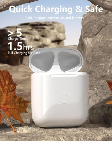 Wireless Charging Case Compatible with AirPods 3rd Generation, Replacement Charging Case with Bluetooth Pairing for AirPods 3rd, Sync Button & Lightning Port (White) in Saudi Arabia