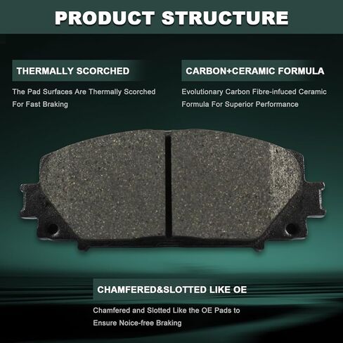 D1184 D1423 Ceramic Brake Pads Front Rear Brake Pads Brakes Kits Fits 2011-2017 Lexus CT200h, 2010-2022 Toyota Prius,2012-2015 Prius Plug-In,2017-2019 Prius Prime,8PCS in Saudi Arabia