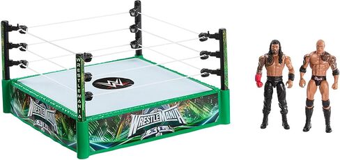 Mattel WWE Bloodline Rules Playset with Ring & 2 Action Figures, Includes The Rock & Roman Reigns 6-inch Superstar Collectibles in Saudi Arabia