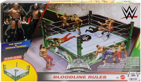 Mattel WWE Bloodline Rules Playset with Ring & 2 Action Figures, Includes The Rock & Roman Reigns 6-inch Superstar Collectibles in Saudi Arabia