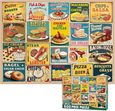 Jigsaw Puzzle for Adults Family Puzzle Game Food Combos Funny Jigsaw Puzzle (Food Combos, 500 Pieces) in Saudi Arabia