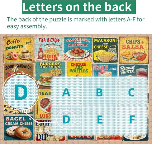 Jigsaw Puzzle for Adults Family Puzzle Game Food Combos Funny Jigsaw Puzzle (Food Combos, 500 Pieces) in Saudi Arabia
