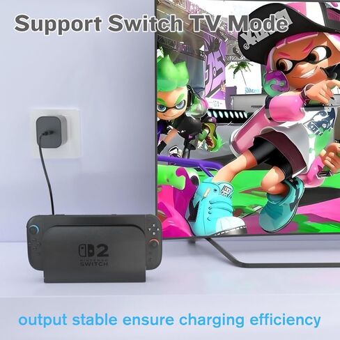Switch Charger for Nintendo Switch, AC Power Charger Cable Adapter for Nintendo Switch Lite OLED Steam Deck Output15V3A for Switch Support TV Dock Mode -Black in Saudi Arabia