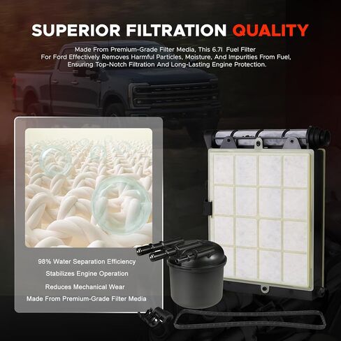 DF4625 Diesel Fuel Filter Kit for Ford 6.7L Power Stroke - Compatible with 2017-2024 F250 F350 F450 F550 Super Duty - Replaces FD-4625 FD-4624 in Kuwait