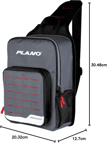 Plano Weekend Series 3600 Tackle Sling Pack, Gray with Red, Black, and White Accents, Includes 2 3600 Stowaway Organizer Boxes, Premium Tackle Storage in Saudi Arabia