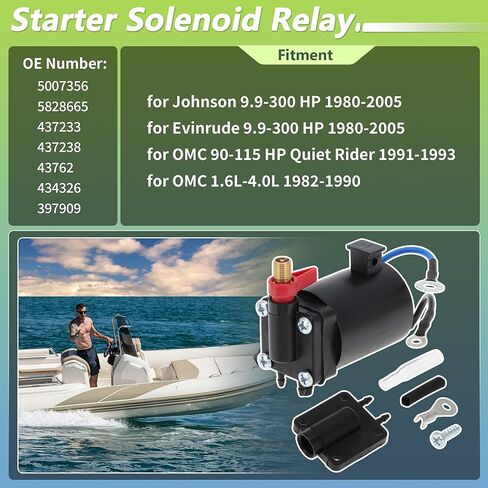 الملف اللولبي للخنق التمهيدي للوقود لـ Evinrude 9.9-300 HP 1980-2005 لـ OMC 90-115 HP Quiet Rider 1991-1993 لـ OMC 1.6L-4.0L 1982-1990 No.5007356/5828665/437233 in Saudi Arabia