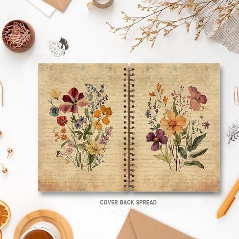 Foritho Vintage Floral Notebook, Retro Cottagecore Wildflower Botanical Journal for Women Teen Girls, Floral Office Supplies, Spiral Notebook 5.5x8.3 Inch in Saudi Arabia