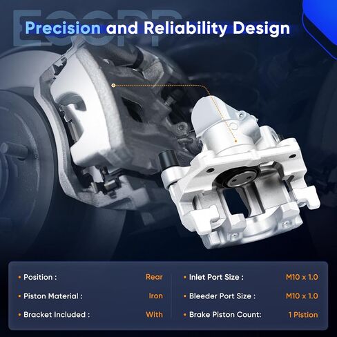 ECCPP 19B6284A 19B6285A Rear Left & Right Brake Caliper Assembly Fit For 13-18 for Ford for C-Max,13-16 for Escape,14-18 for Transit Connect,09-13 for Mazda for 3,10-13 for 3 Sport [2PCS] in Saudi Arabia